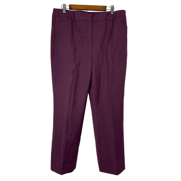 Chico's slacks trousers pants women's 14 purple eggplant straight leg work wear - Picture 1 of 14